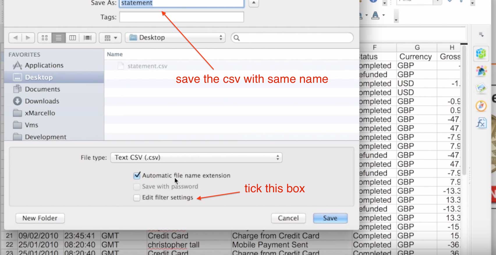 Step 3. Re-save the CSV